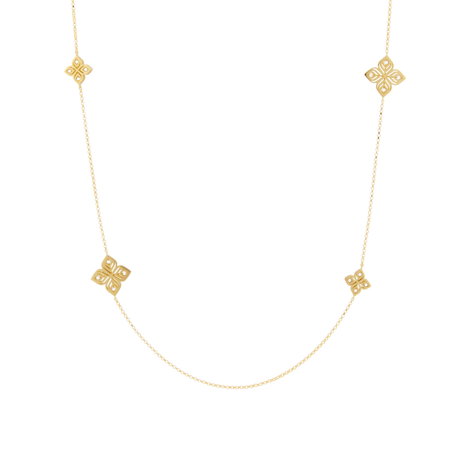Roberto Coin Arabesque 18ct Yellow Gold 0.27ct Diamond Sautoir Necklace Roberto Coin Arabesque 18ct Yellow Gold 0.27ct Diamond Sautoir Necklace