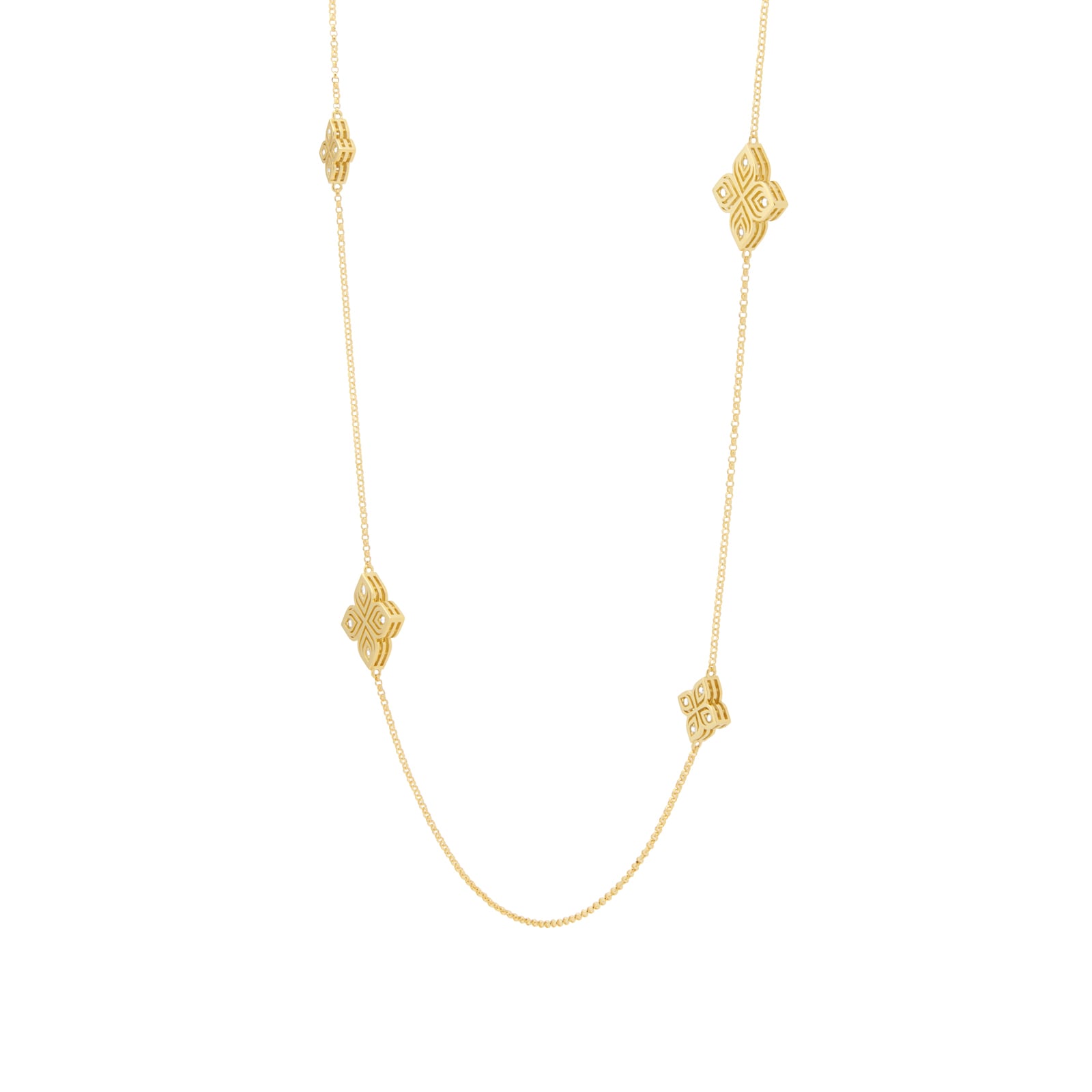 Roberto Coin Arabesque 18ct Yellow Gold 0.27ct Diamond Sautoir Necklace Roberto Coin Arabesque 18ct Yellow Gold 0.27ct Diamond Sautoir Necklace