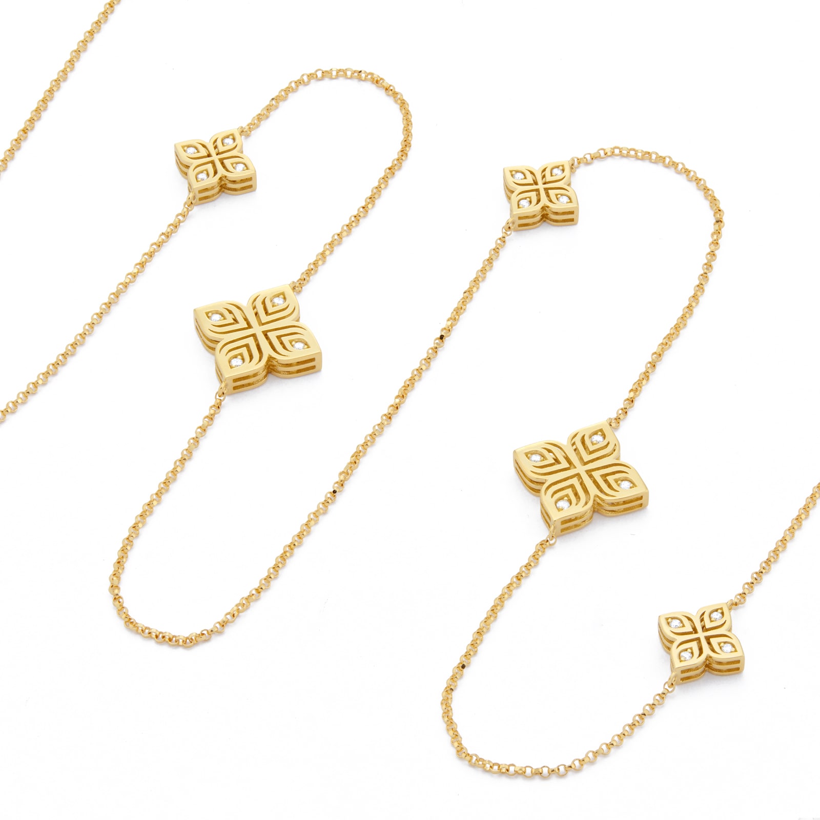 Roberto Coin Arabesque 18ct Yellow Gold 0.27ct Diamond Sautoir Necklace Roberto Coin Arabesque 18ct Yellow Gold 0.27ct Diamond Sautoir Necklace