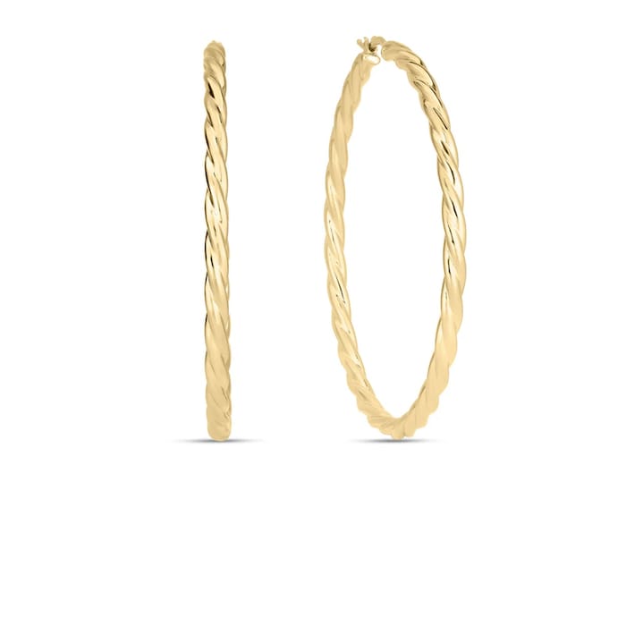 Roberto Coin 18K Yellow Gold Designer Gold Large Twisted Hoop Earrings
