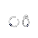 Roberto Coin 18K White Gold Love In Verona Diamond & Blue Sapphire Hoop Earrings