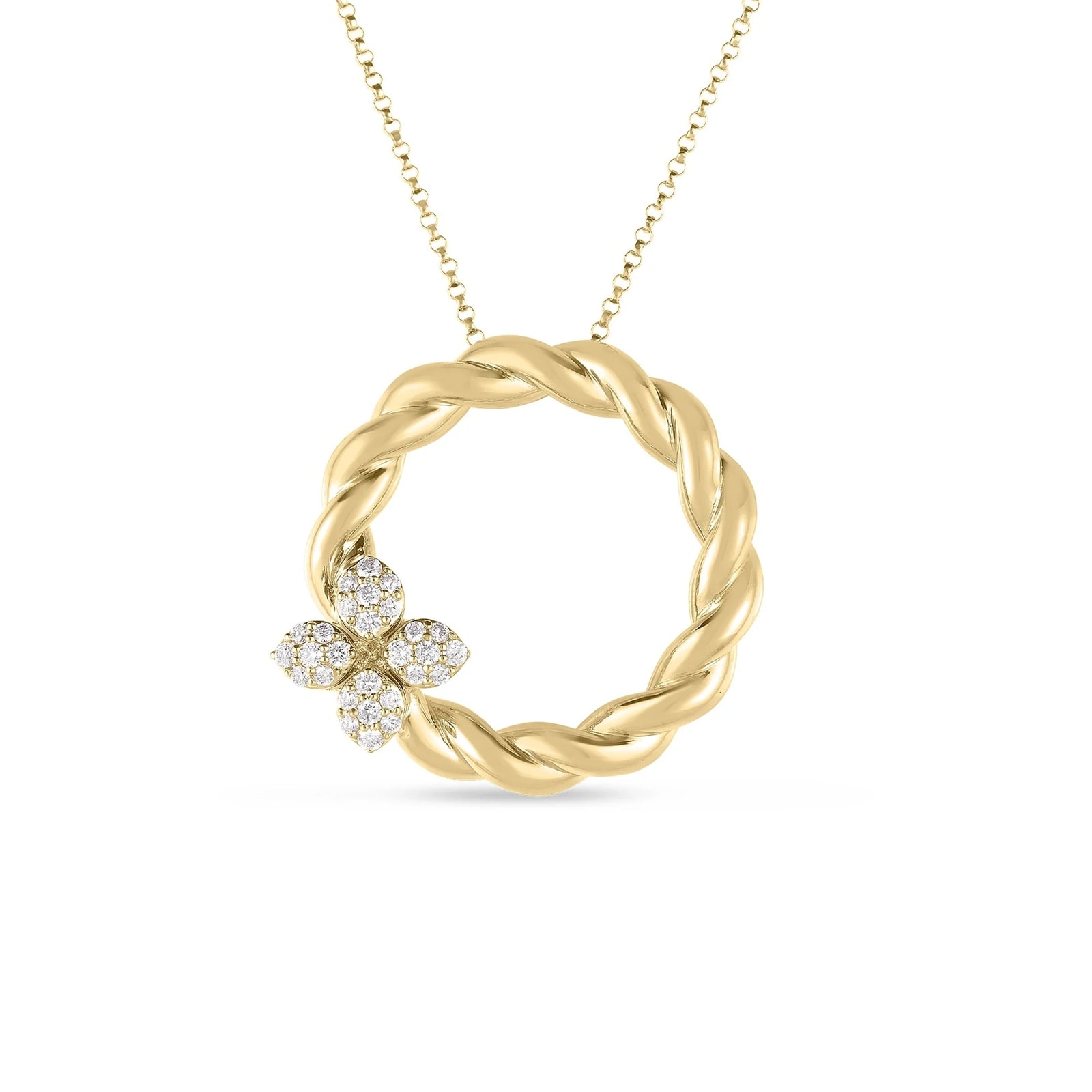 Roberto Coin 18K Yellow Gold Love In Verona Diamond Twist Necklace