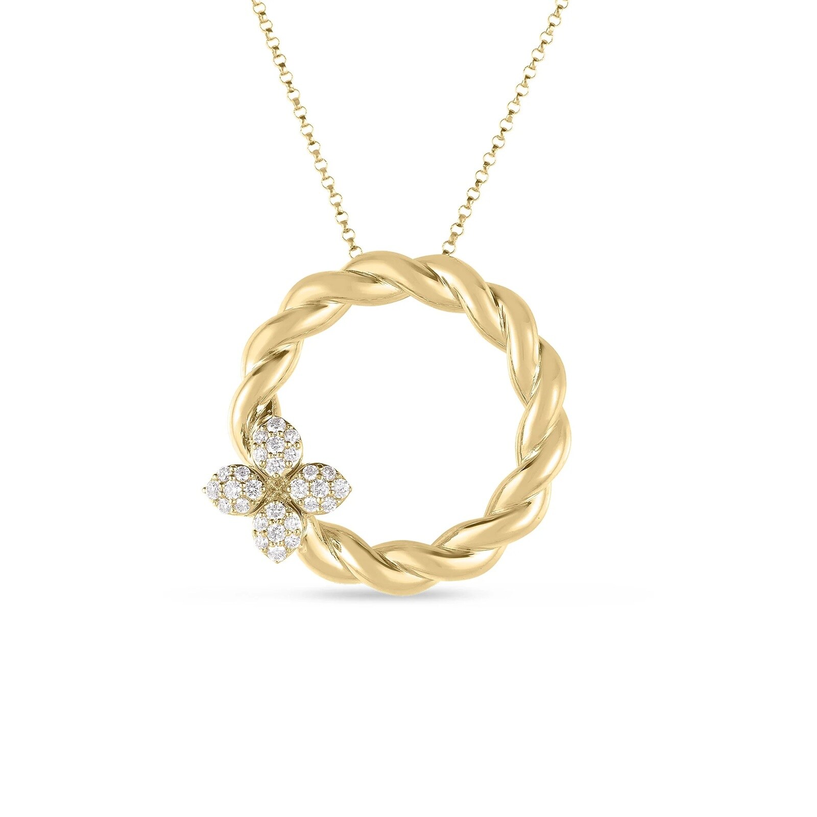 Roberto Coin 18K Yellow Gold Love In Verona Diamond Twist Necklace