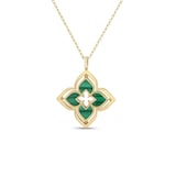 Roberto Coin 18K Yellow Gold Venetian Princess Pirouette Diamond & Malachite Necklace