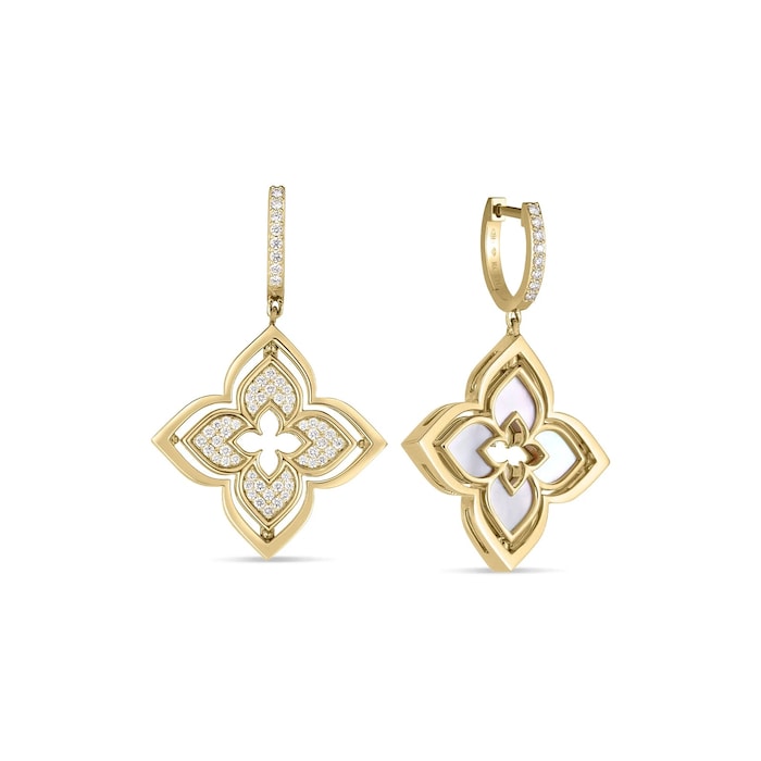 Roberto Coin 18K Yellow Gold Venetian Princess Pirouette Diamond & Mother Of Pearl Drop Earrings
