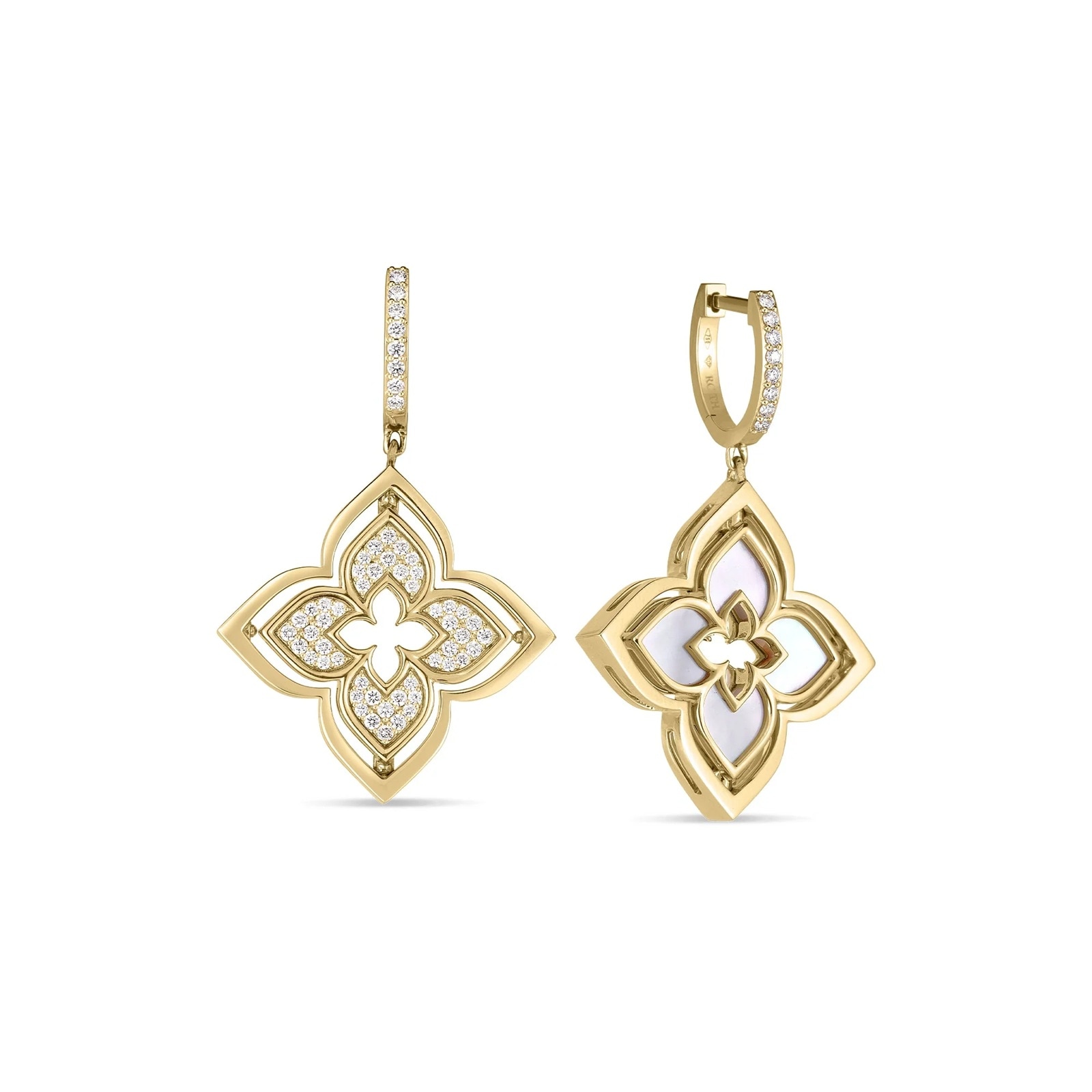 Roberto Coin 18K Yellow Gold Venetian Princess Pirouette Diamond & Mother Of Pearl Drop Earrings