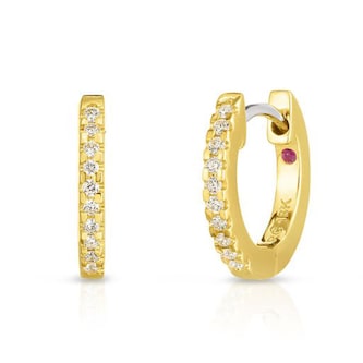 Roberto Coin 18K Yellow Gold The Perfect Diamond Hoop® Diamond XS Hoop Earrings