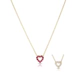 Roberto Coin 18K Yellow Gold Tiny Treasures Diamond & Pink Sapphire Heart Necklace