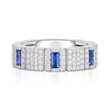 Roberto Coin 18K White Gold Obelisco Diamond & Sapphire Ring