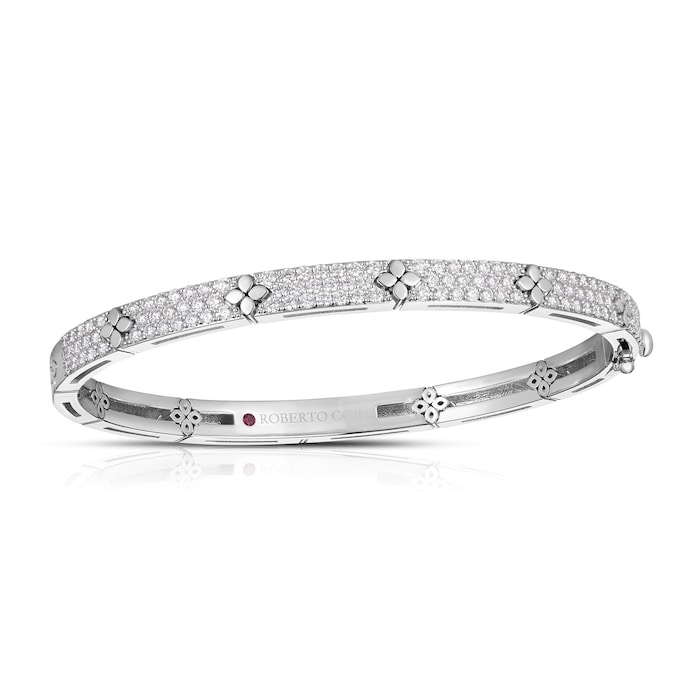 Roberto Coin 18K White Gold Love In Verona Diamond Bangle