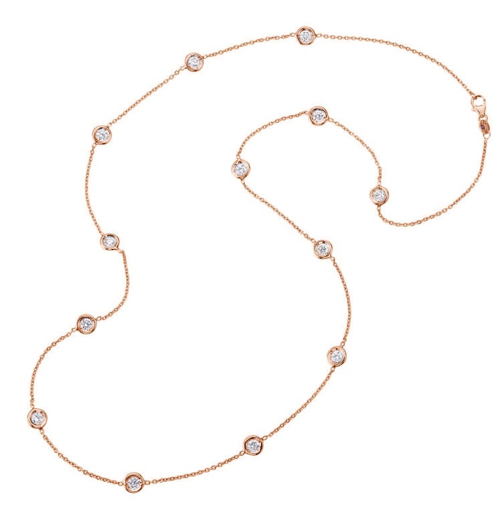 Roberto Coin 18K Rose Gold Diamond Station Necklace