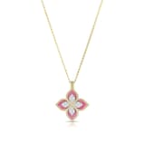 Roberto Coin 18K Yellow & White Gold Venetian Princess Diamond & Rhodonite Flower Necklace