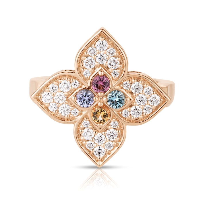 Roberto Coin 18K Rose Gold Venetian Princess Diamond & Mixed Gemstones Ring