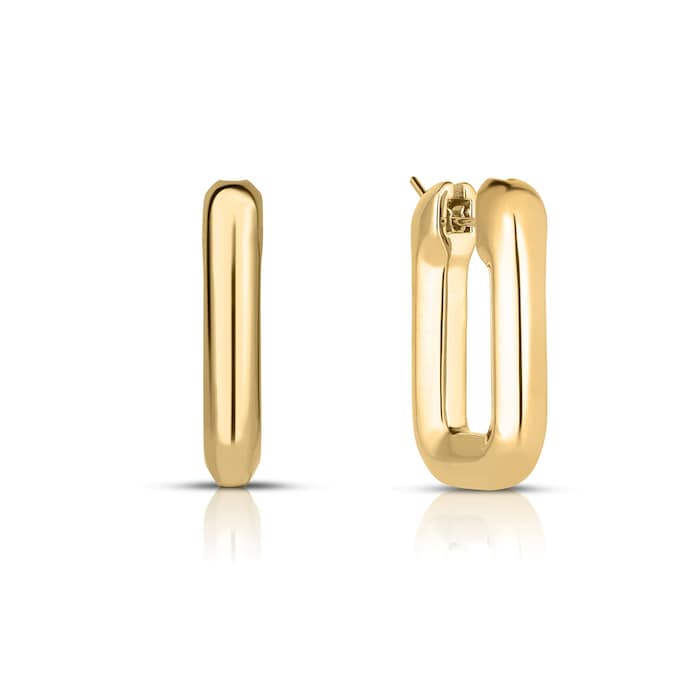 Roberto Coin 18K Yellow Gold Designer Gold Square Hoop Earrings