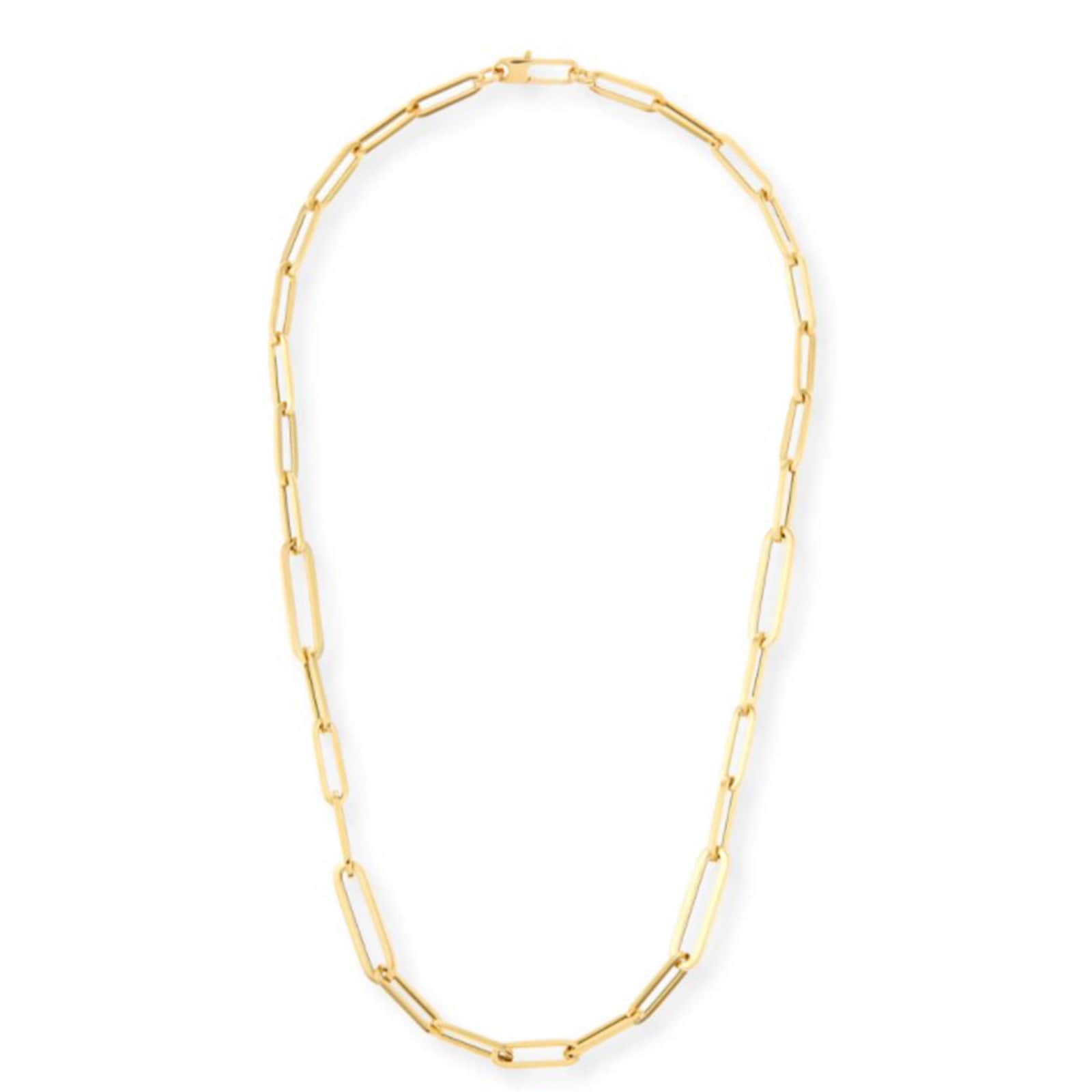 Roberto Coin 18K Yellow Gold Designer Gold Paperclip Chain Necklace