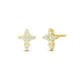 Roberto Coin 18K Yellow Gold Tiny Treasures Diamond Cross Stud Earrings