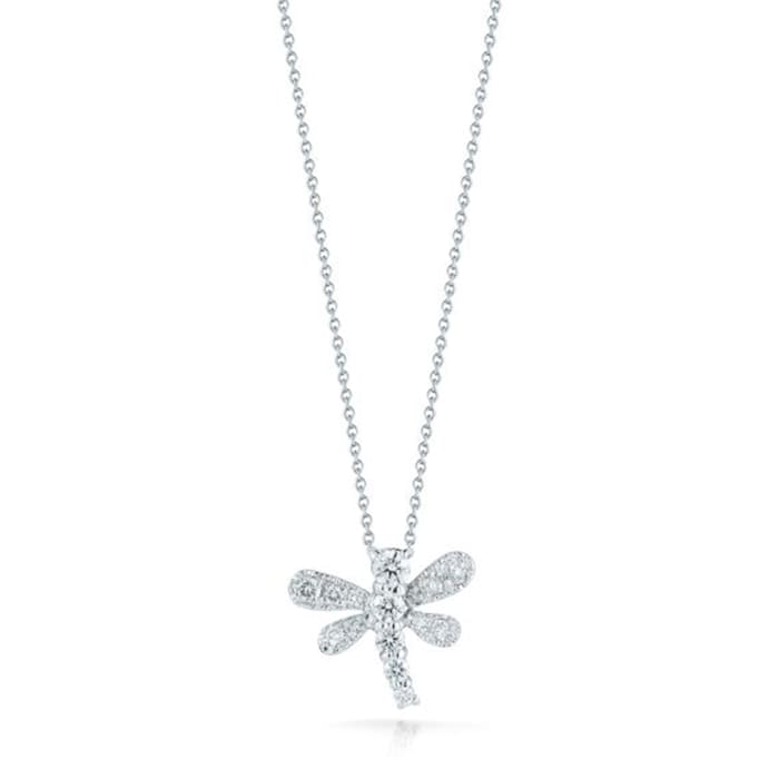 Roberto Coin 18K White Gold Tiny Treasures Diamond Dragonfly Necklace