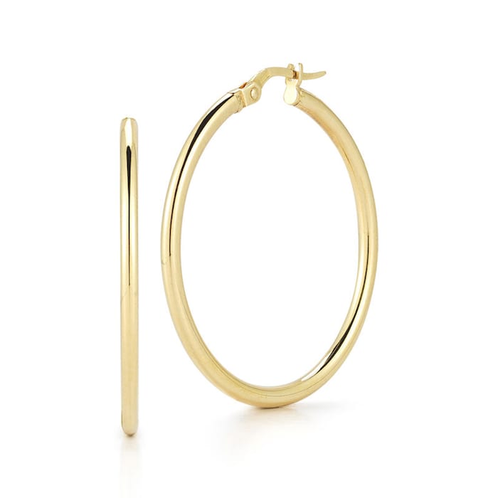 Roberto Coin 18K Yellow Gold Designer Gold Medium Hoop Earrings