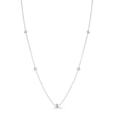 Roberto Coin 18K White Gold Diamond By The Inch 5 Station Necklace