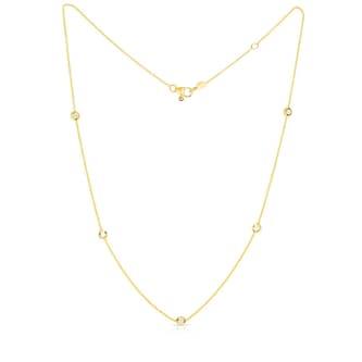 Roberto Coin 18K Yellow Gold Diamond By The Inch 5 Station Necklace
