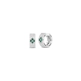 Roberto Coin 18K White Gold Love In Verona Pavé Diamond & Emerald Hoop Earrings
