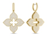 Roberto Coin 18K Yellow Gold Venetian Princess Diamond Large Flower Drop Earrings
