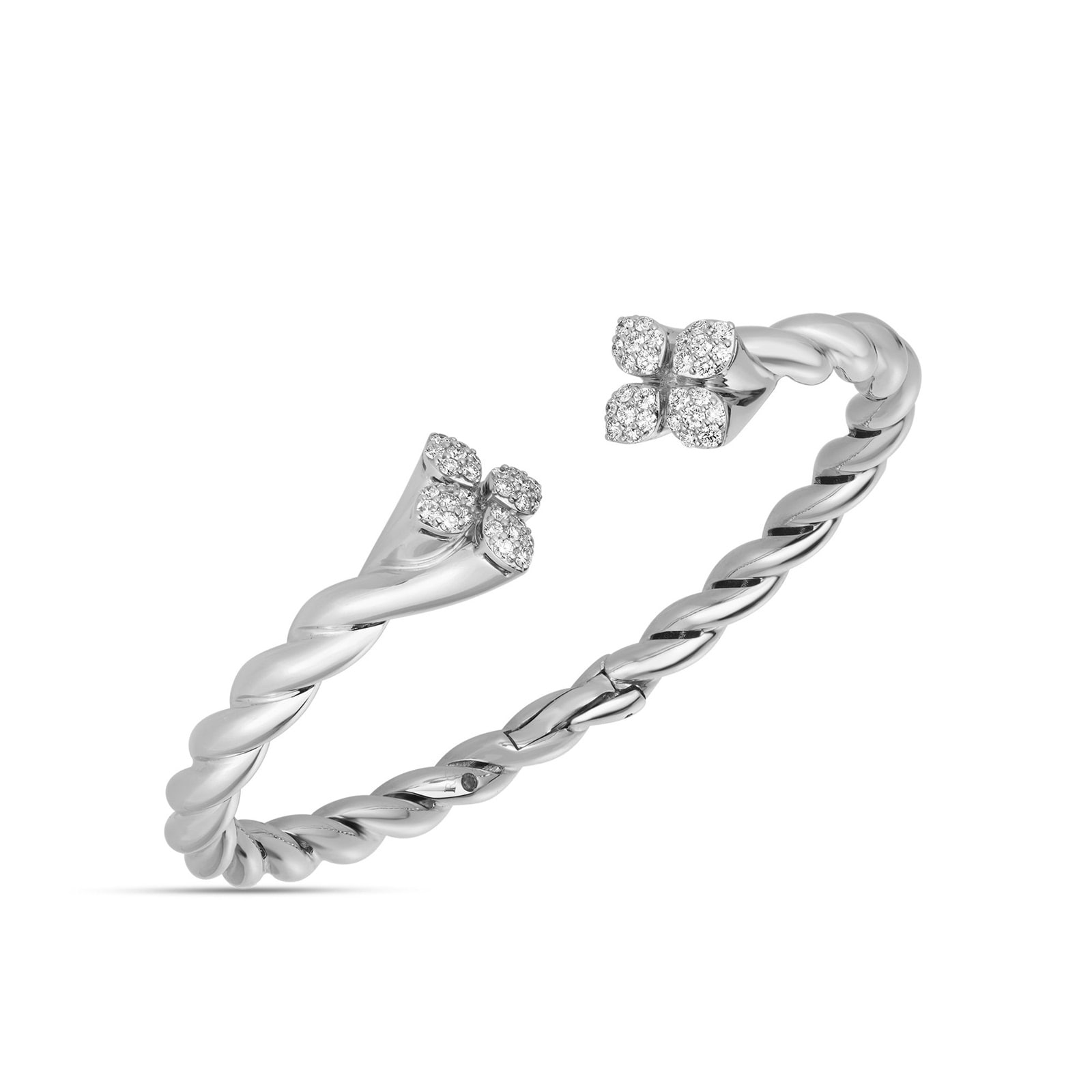 Roberto Coin 18K White Gold Love In Verona 0.63cttw Diamond Twist Bangle Roberto Coin 18K White Gold Love In Verona 0.63cttw Diamond Twist Bangle