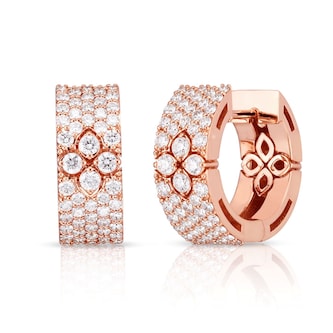 Roberto Coin 18K Rose Gold Love In Verona 0.95cttw Pavé Diamond Hoop Earrings