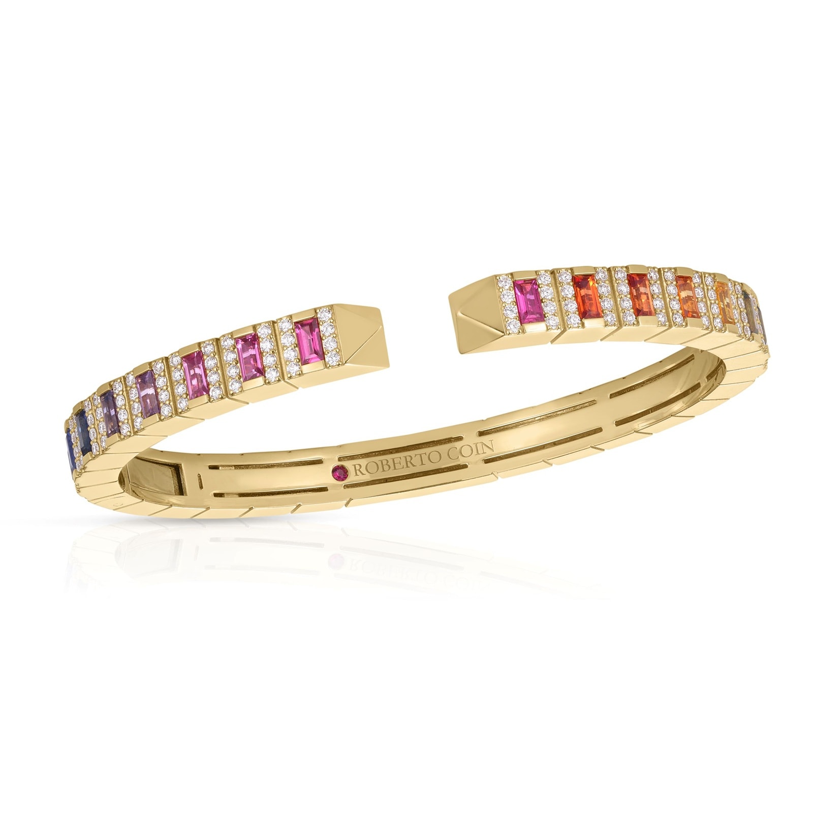 Roberto Coin 18K Yellow Gold Obelisco Diamond & Mixed Sapphire Bangle Roberto Coin 18K Yellow Gold Obelisco Diamond & Mixed Sapphire Bangle