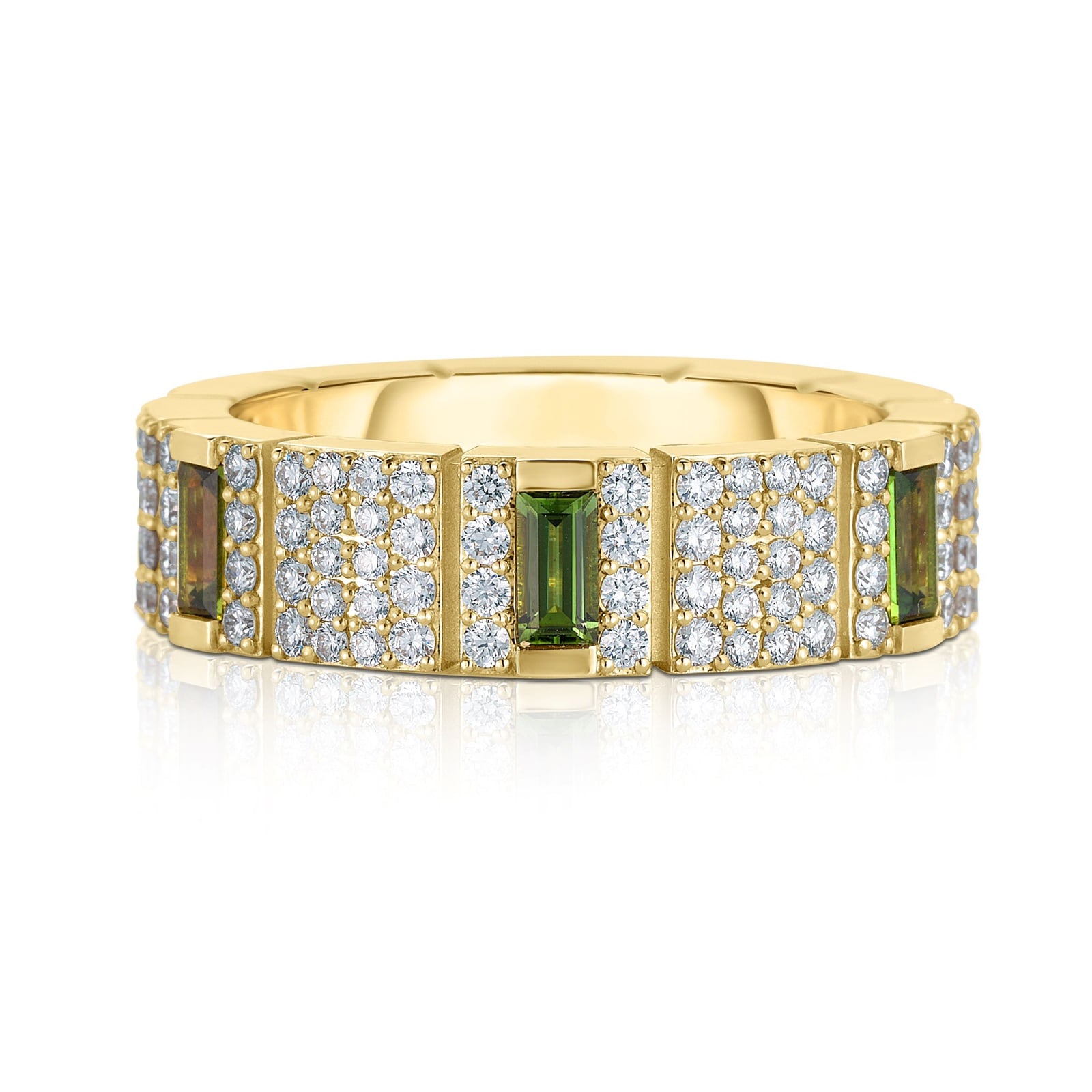 Roberto Coin 18K Yellow Gold Obelisco Diamond & Green Tourmaline Ring