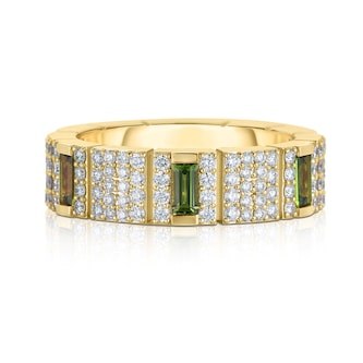 Roberto Coin 18K Yellow Gold Obelisco Diamond & Green Tourmaline Ring
