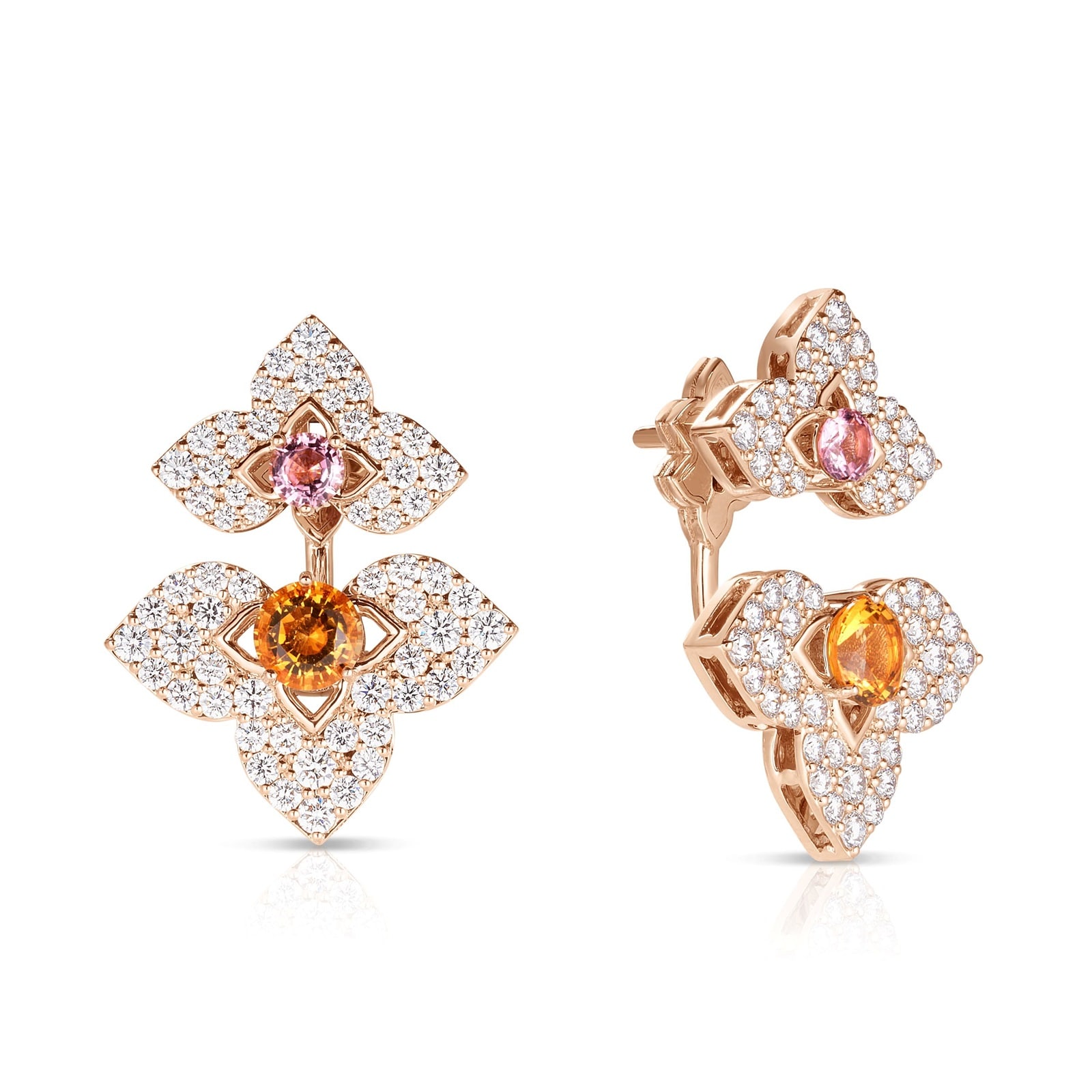 Roberto Coin 18K Rose Gold Venetian Princess Diamond, Ruby & Citrine Drop Earrings Roberto Coin 18K Rose Gold Venetian Princess Diamond, Ruby & Citrine Drop Earrings