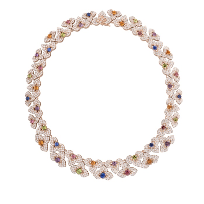 Roberto Coin 18K Rose Gold Venetian Princess Diamond & Rubellite Necklace
