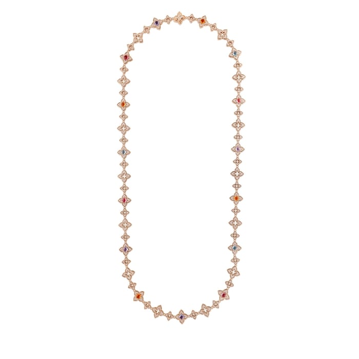 Roberto Coin 18K Rose Gold Venetian Princess Diamond & Mixed Gemstone Necklace