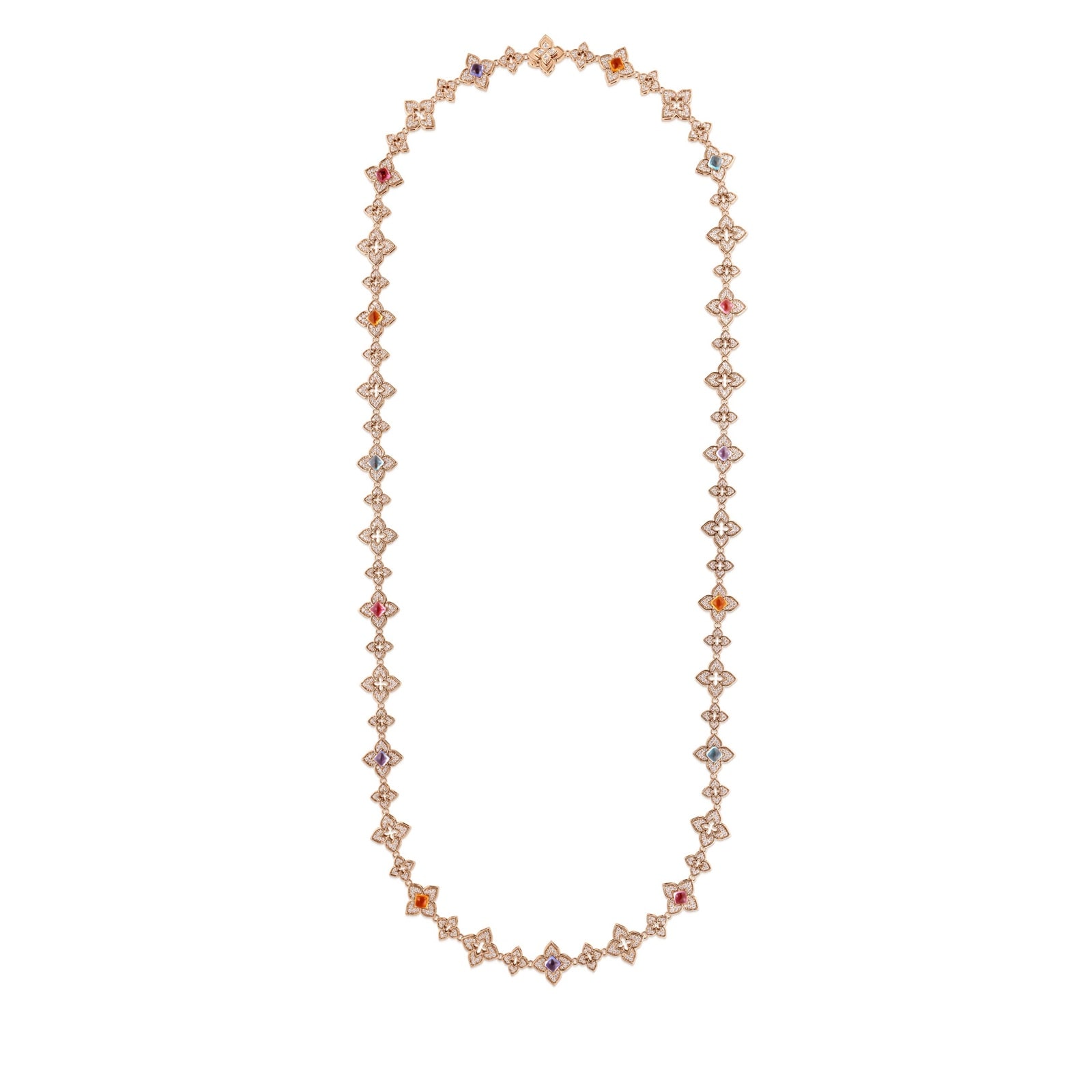 Roberto Coin 18K Rose Gold Venetian Princess Diamond & Mixed Gemstone Necklace Roberto Coin 18K Rose Gold Venetian Princess Diamond & Mixed Gemstone Necklace