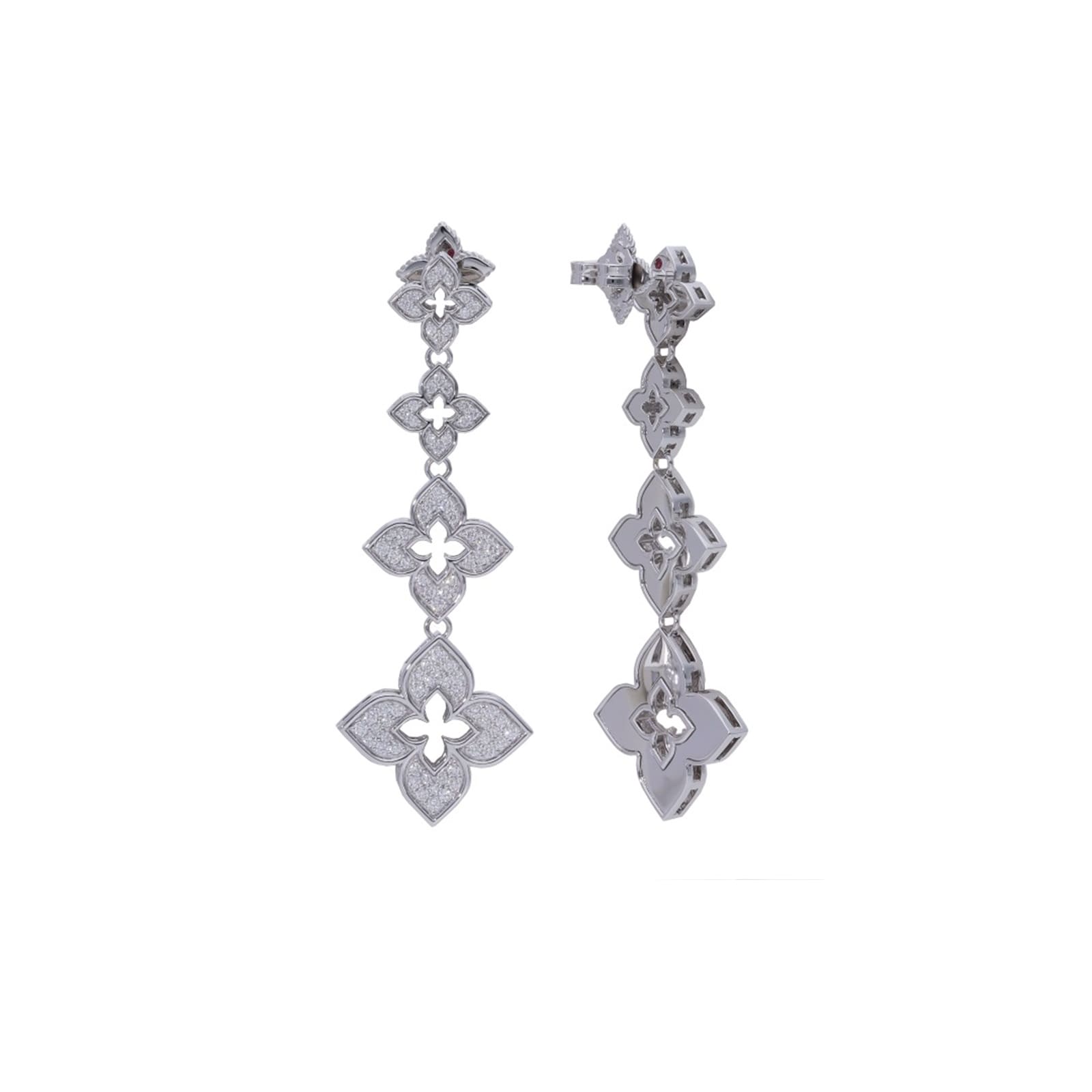 Roberto Coin 18K White Gold Venetian Princess 1.21cttw Diamond Drop Earrings
