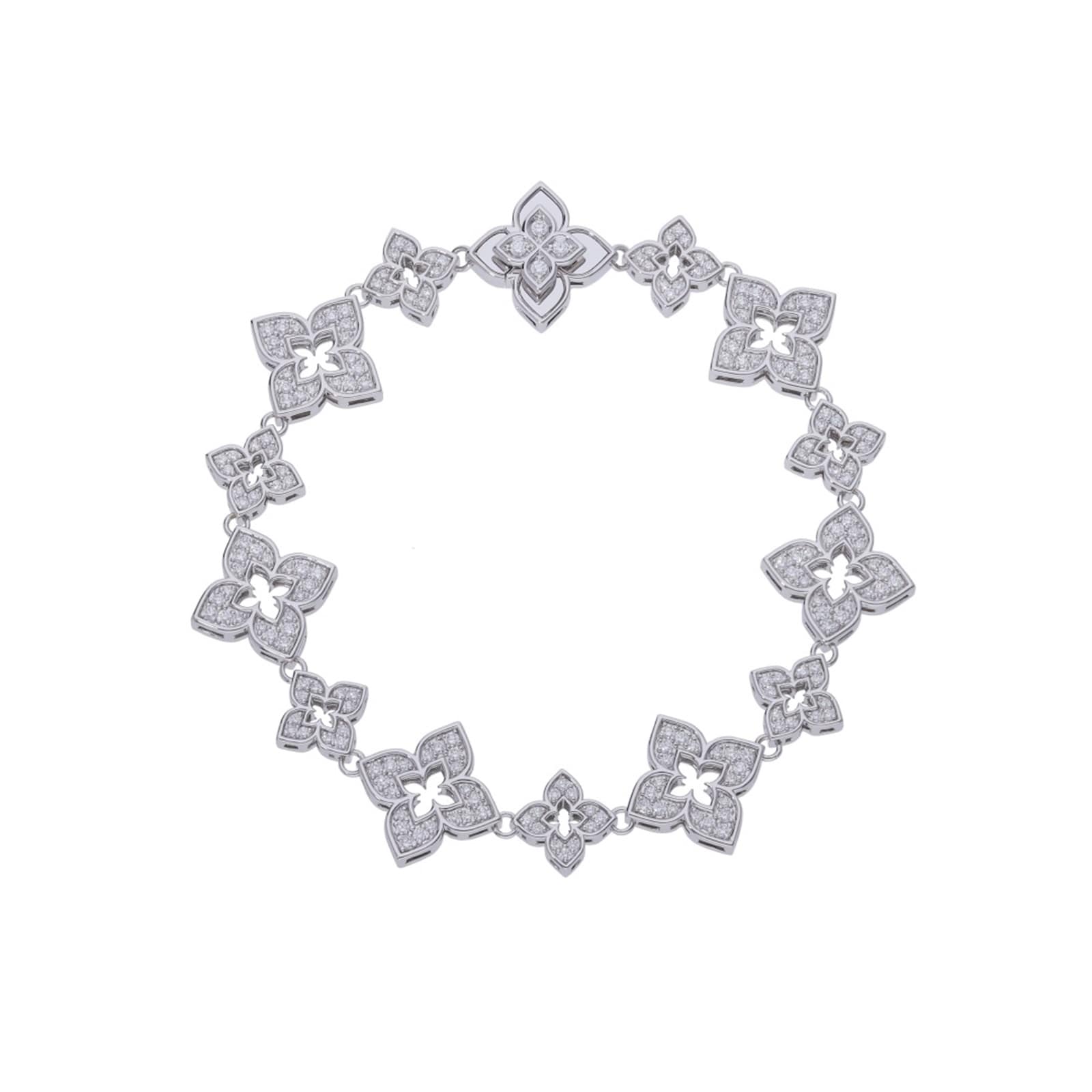 Roberto Coin 18K White Gold Venetian Princess 1.45cttw Diamond Bracelet