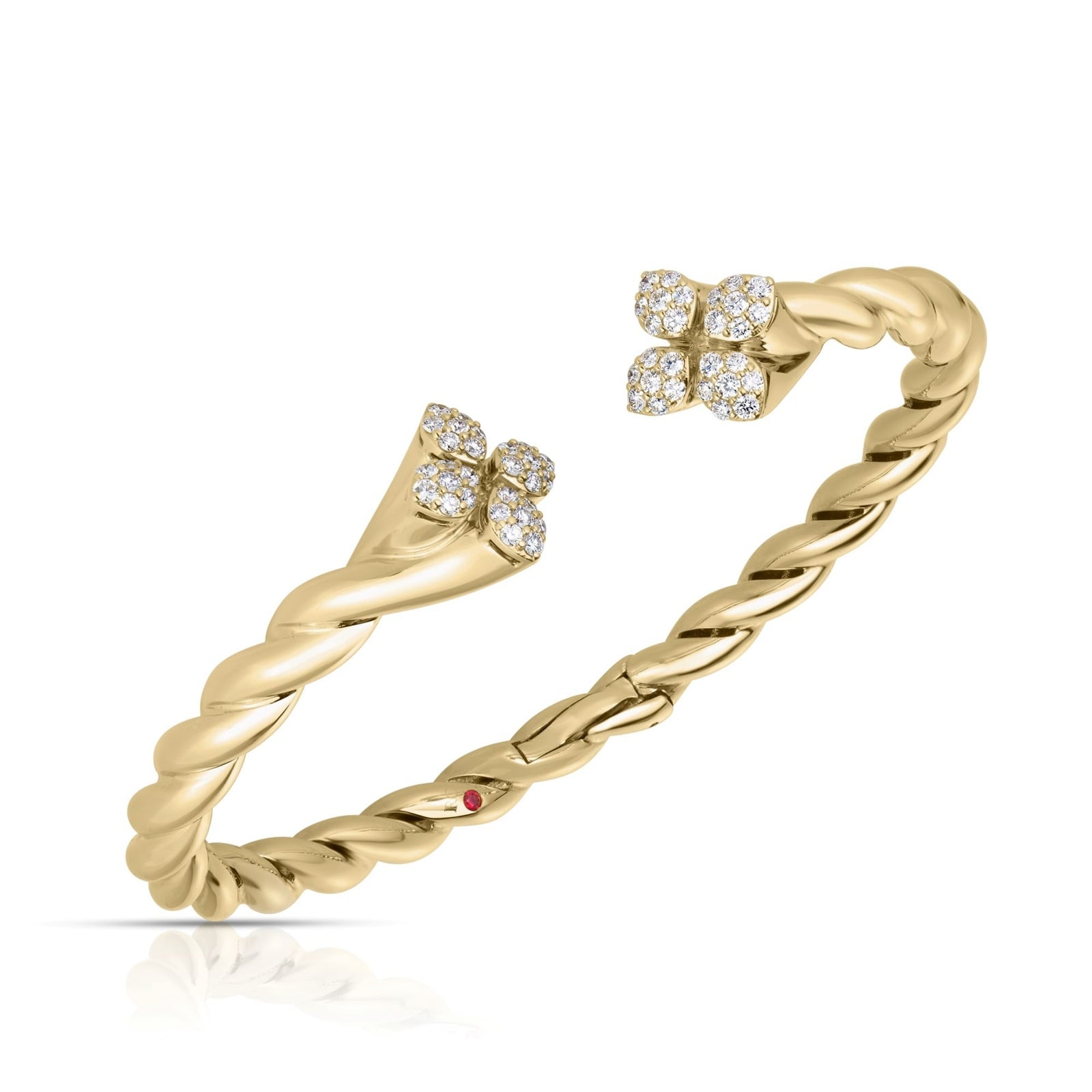 Roberto Coin 18K Yellow Gold Love In Verona Diamond Twist Bangle