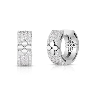 Roberto Coin 18K White Gold Love In Verona 0.75cttw Diamond Pavé Hoop Earrings Roberto Coin 18K White Gold Love In Verona 0.75cttw Diamond Pavé Hoop Earrings