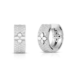 Roberto Coin 18K White Gold Love In Verona 0.75cttw Diamond Pavé Hoop Earrings