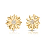 Roberto Coin 18K Yellow Gold Margherita 0.18cttw Diamond Flower Stud Earrings