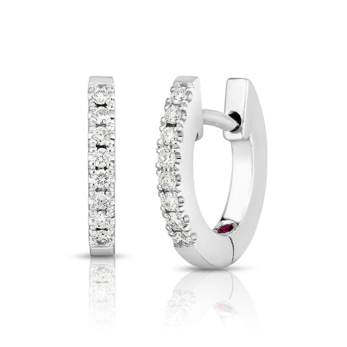 Roberto Coin 18K White Gold The Perfect Diamond Hoop® Diamond XXS Hoop Earrings