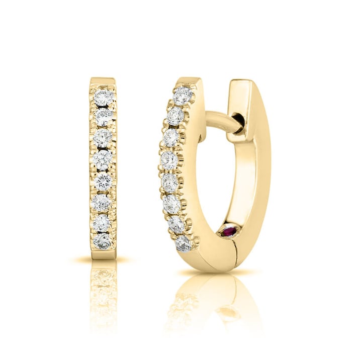 Roberto Coin 18K Yellow Gold The Perfect Diamond Hoop® Diamond XXS Hoop Earrings