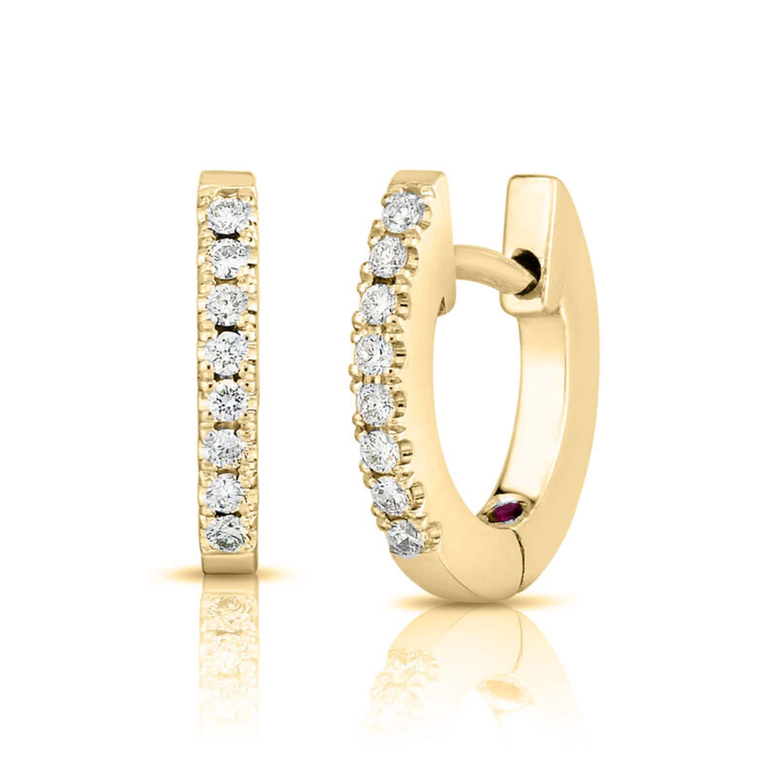 Roberto Coin 18K Yellow Gold The Perfect Diamond Hoop® Diamond XXS Hoop Earrings Roberto Coin 18K Yellow Gold The Perfect Diamond Hoop® Diamond XXS Hoop Earrings