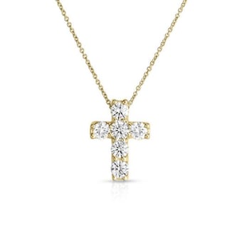 Roberto Coin 18K Yellow Gold Tiny Treasures Diamond Square Cross Necklace