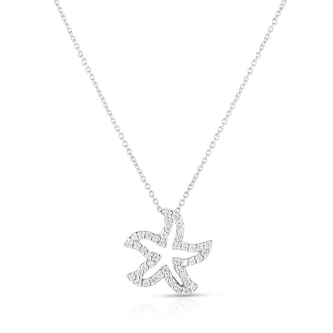 Roberto Coin 18K White Gold Tiny Treasures Diamond Starfish Necklace