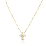 Roberto Coin 18K Yellow Gold Love In Verona Diamond Flower Necklace