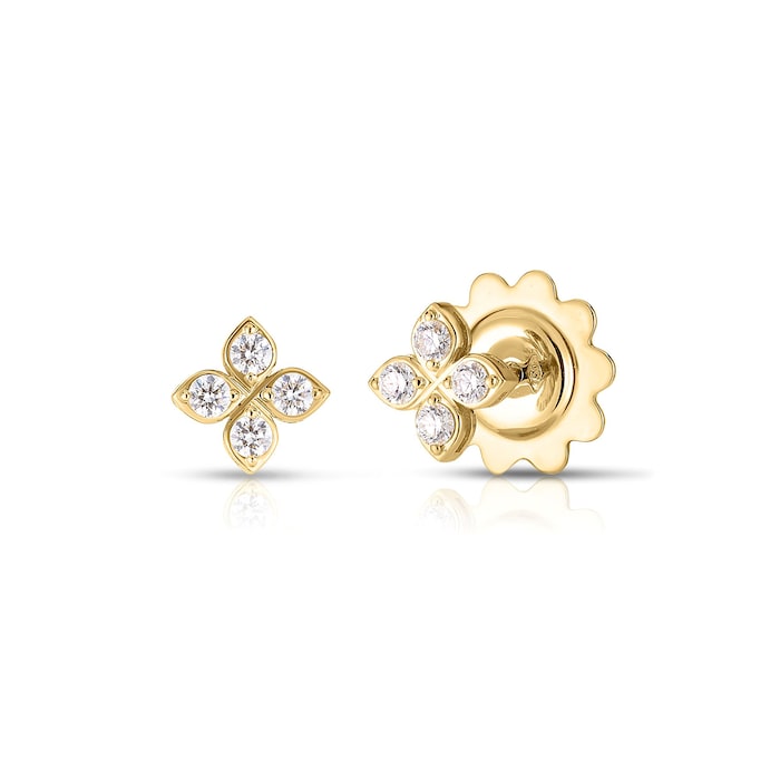 Roberto Coin 18K Yellow Gold Love In Verona Diamond Flower Stud Earrings