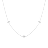 Roberto Coin 18K White Gold Love By The Inch 3 Station Diamond Necklace