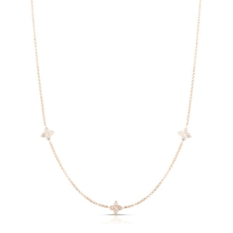 Roberto Coin 18K Rose Gold Love By The Inch 3 Station Diamond Necklace Roberto Coin 18K Rose Gold Love By The Inch 3 Station Diamond Necklace